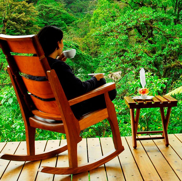 Relaxing at El Silencio Lodge hotel in Costa Rica