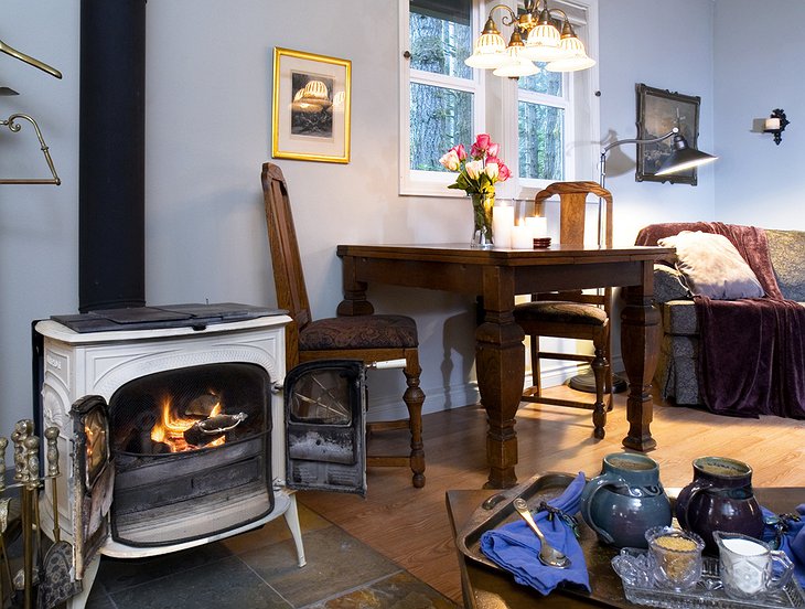 Cabin fireplace