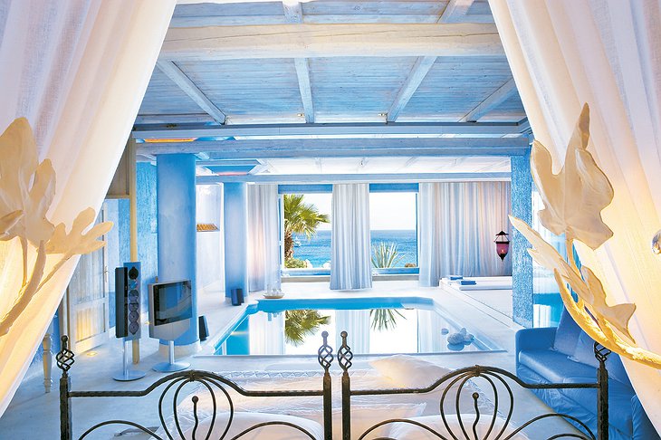 Mykonos Blu resort Luna Blu Suite with pool inside the room