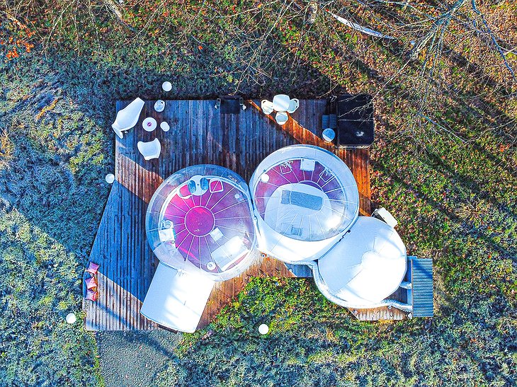 Bubble Tents Glamping Aerial
