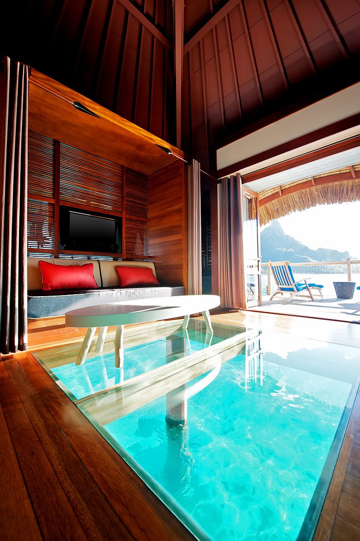 Glass floor in the bungalow