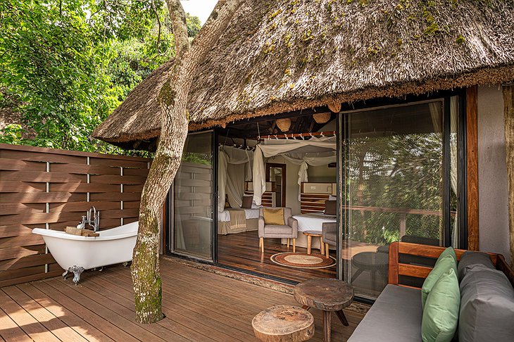 Lemala Wildwaters Lodge Wooden Hut Deck