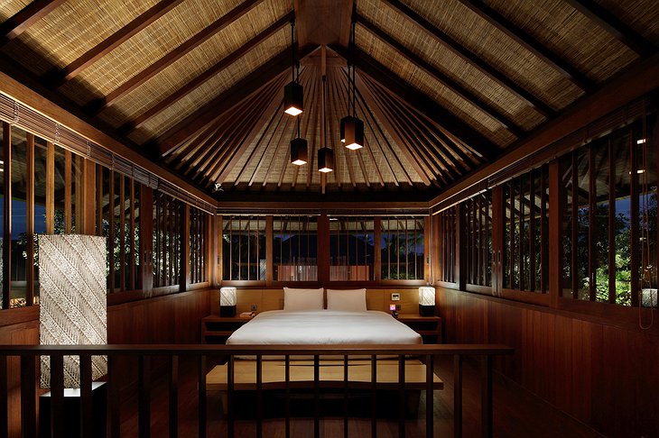 Hoshinoya Bali Hotel Soka Bedroom At Night