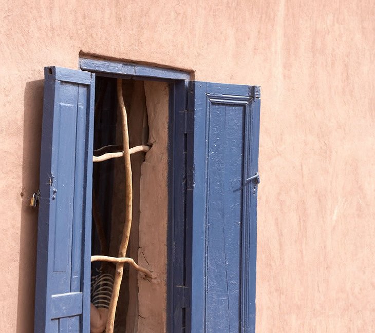 Blue wooden window