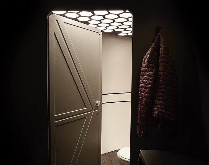 White Desert Antarctica Echo Pod Sci-Fi Bathroom Door