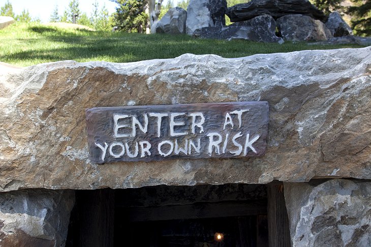 Enter at your own risk sign at Hobbit House
