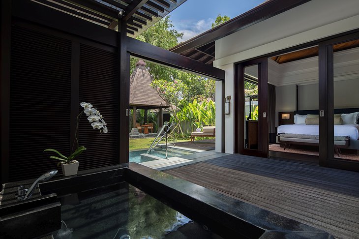 Conrad Bali pool villa bath