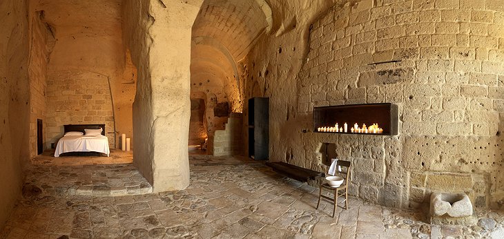 Ancient cave hotel room