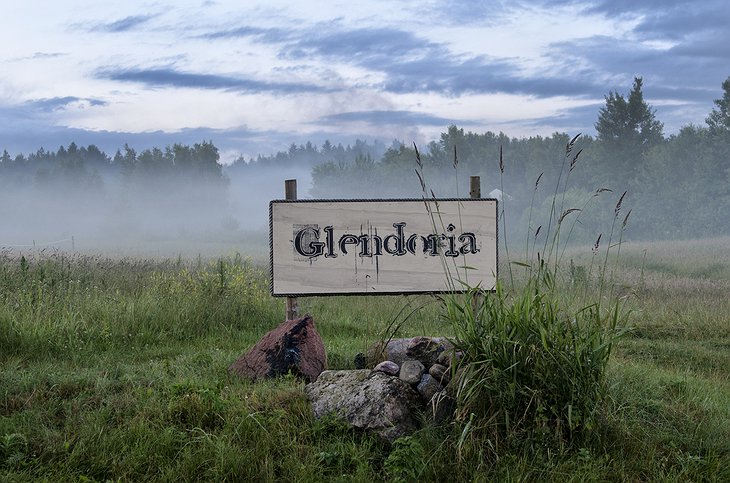 Glendoria sign in rural Poland