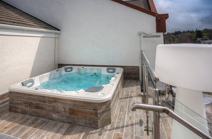 Auchrannie Resort private jacuzzi on the balcony