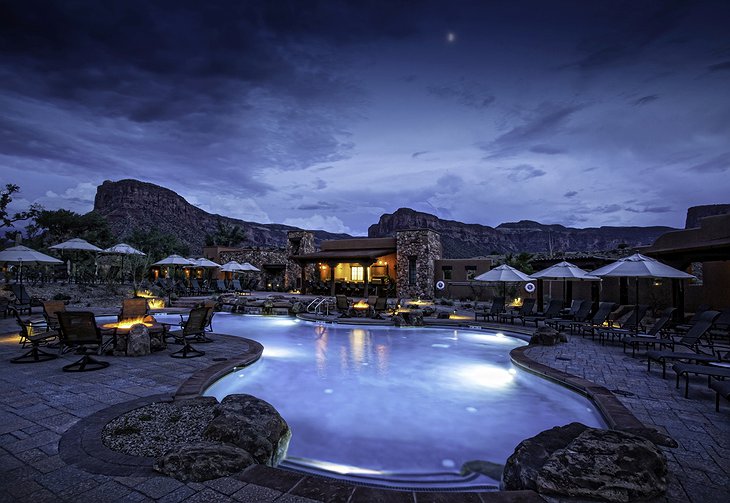 Gateway Canyons Resort Pool at Night