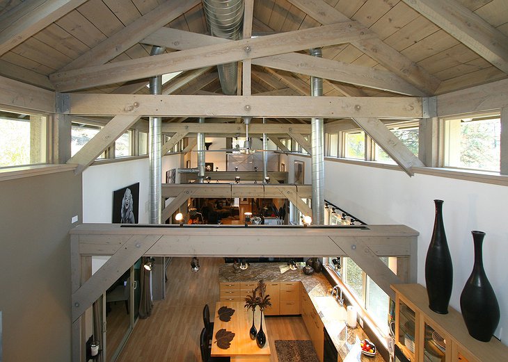 Covered Bridge House loft view from top