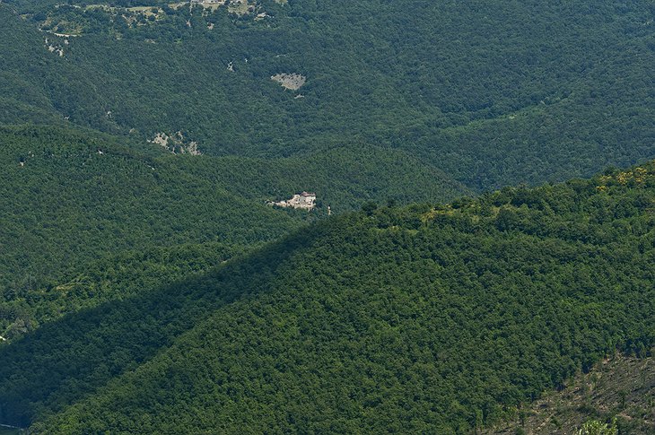 Eremito building in the Umbrian parkland