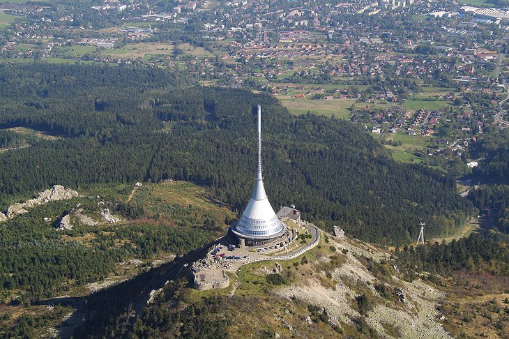 Hotel Ještěd aerial