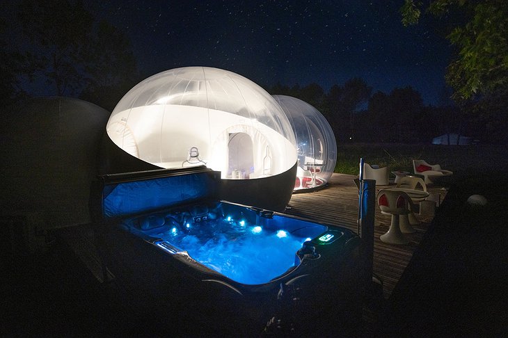 Lost in Sensations Hotel Bubble Tent Jacuzzi and Starry Night Sky