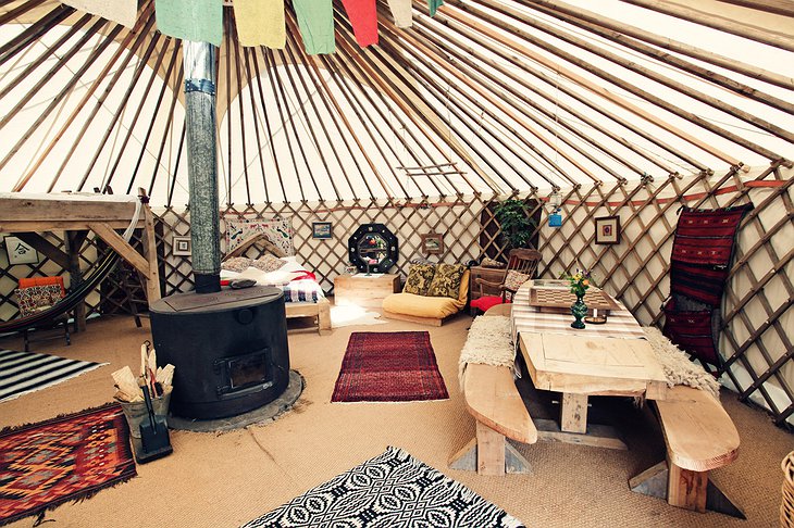 Black Mountains Yurt interior