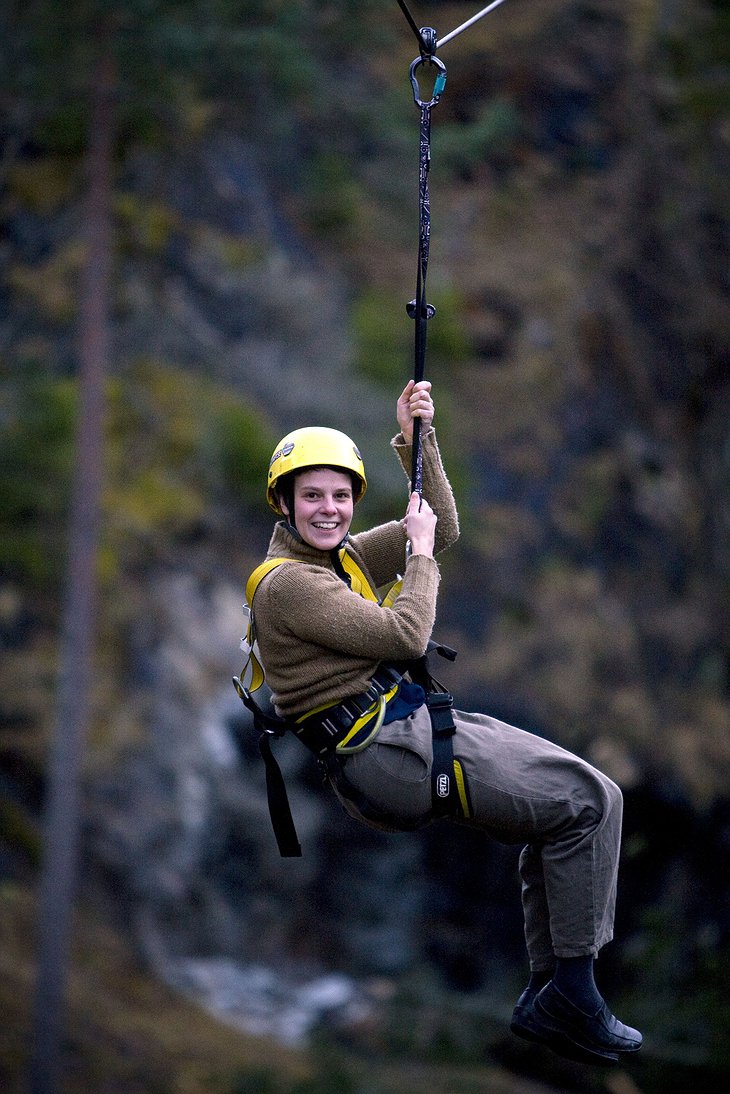 Girl on a zip-line