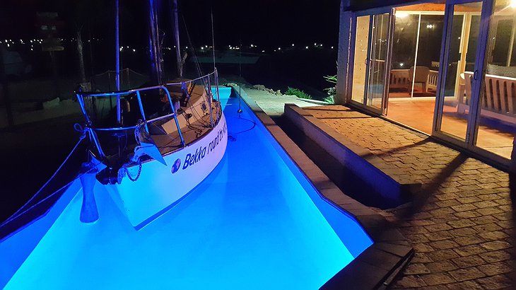 Mount Noah Lodge pool at night