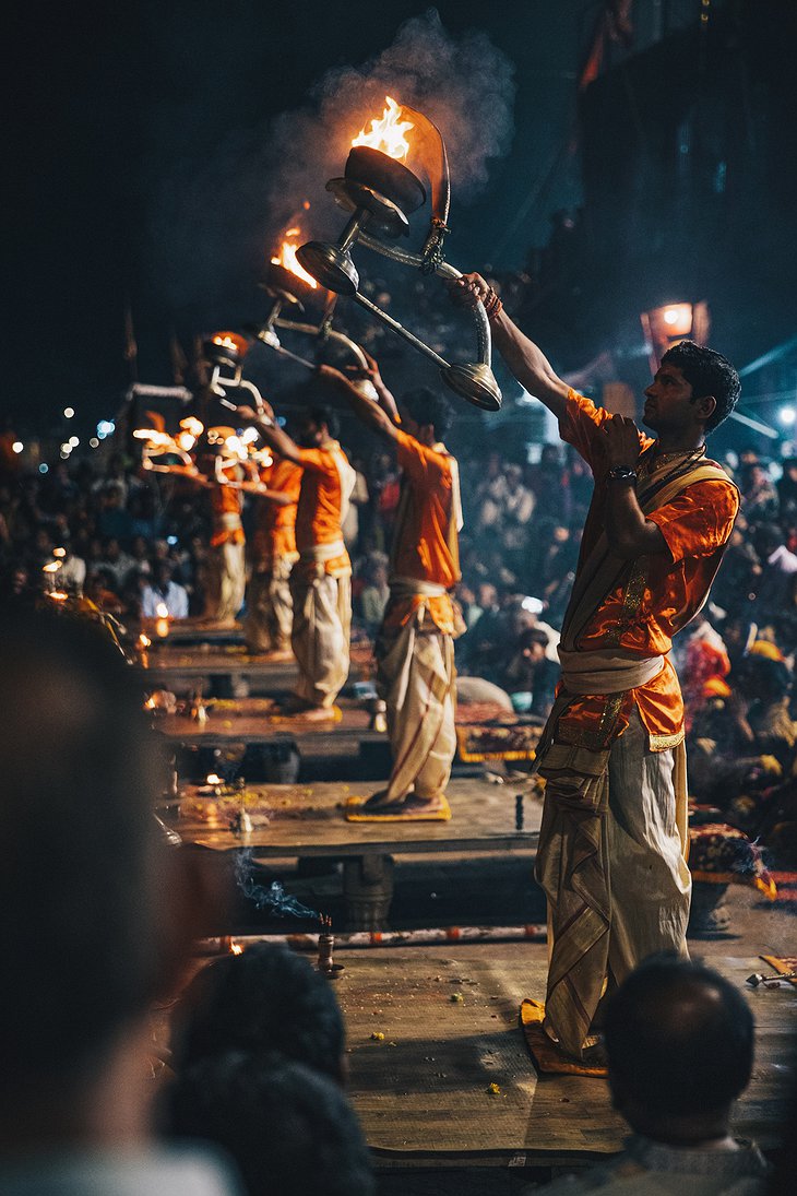 Ganga aarti of Varanasi Ceremony