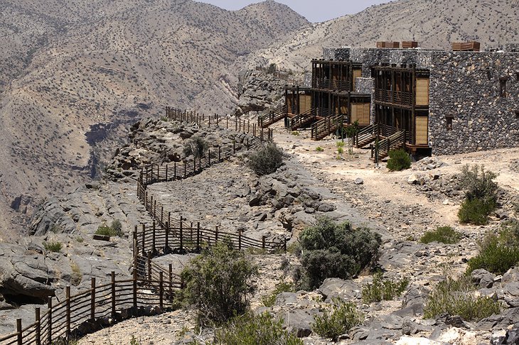 Alila Jabal Akhdar buildings on the rocks