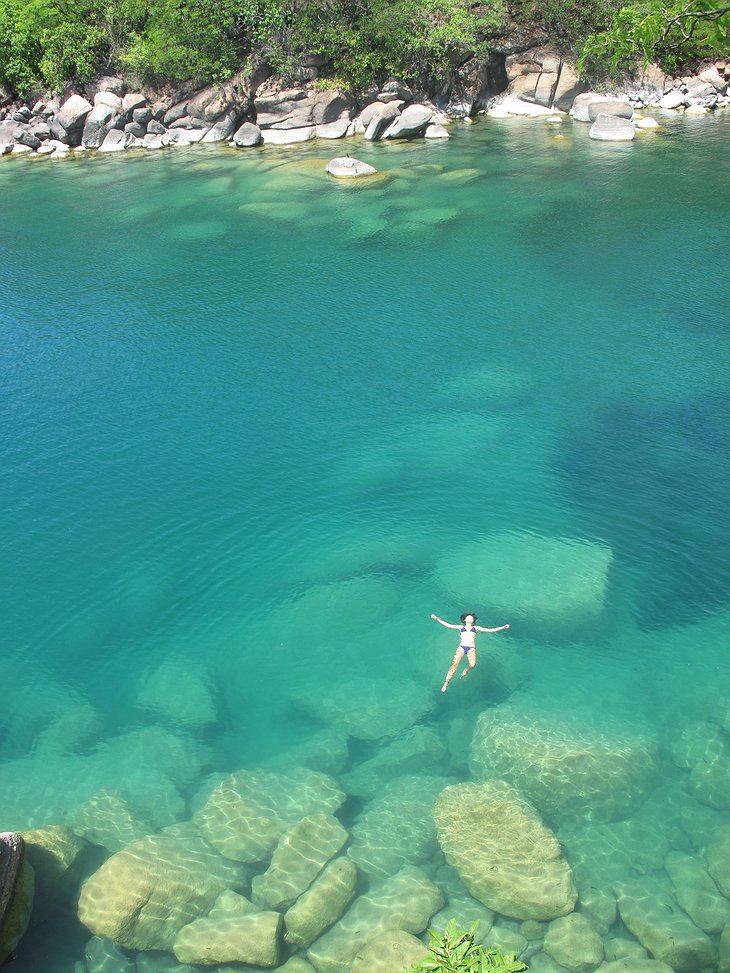 Mumbo Island girl floating in the water