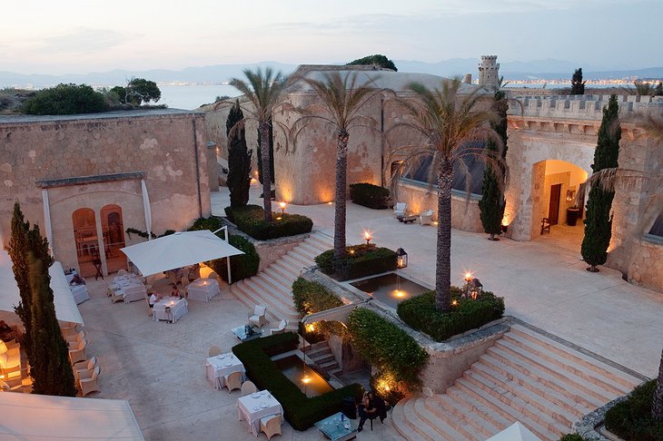 Cap Rocat hotel courtyard