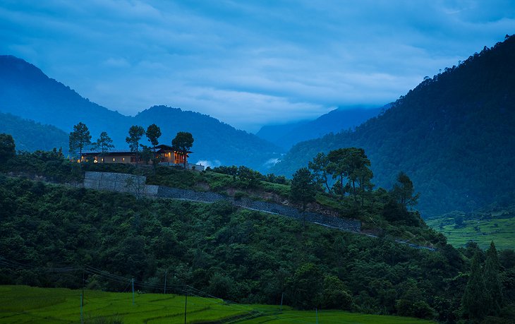 COMO Uma Punakha in the hills on Bhutan