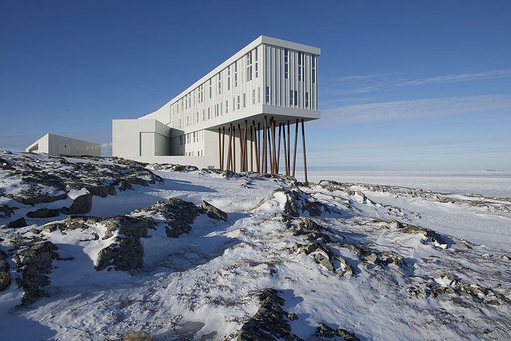 Fogo Island Inn in the snowy winter