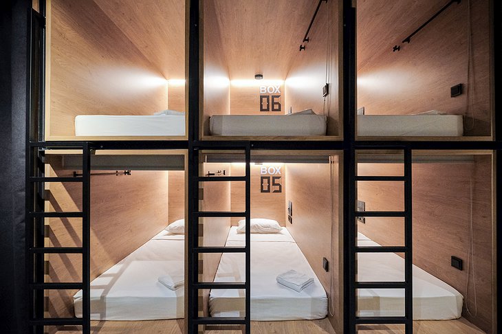 inBox Capsule Hotel dormitory capsules