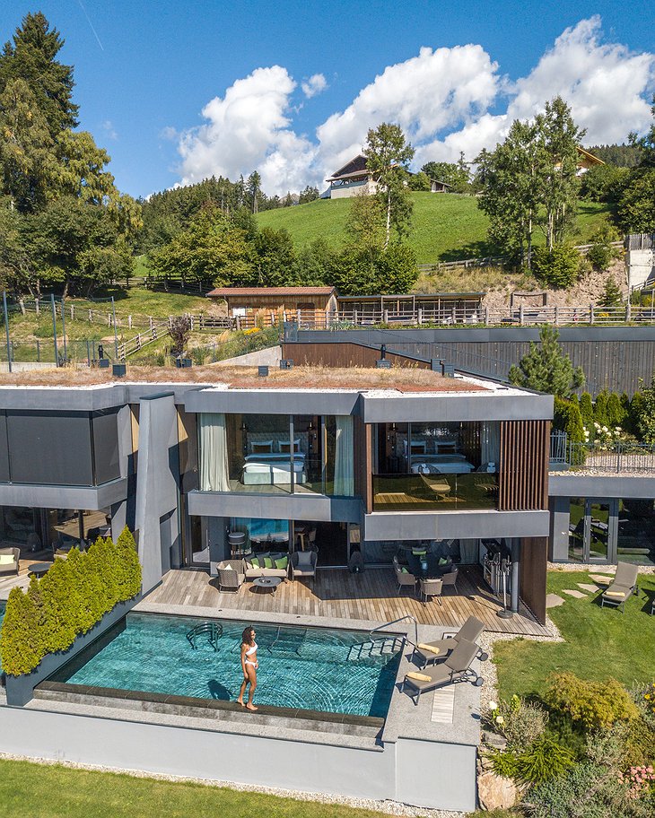 Hotel Chalet Mirabell Aerial Of The Outdoor Pool