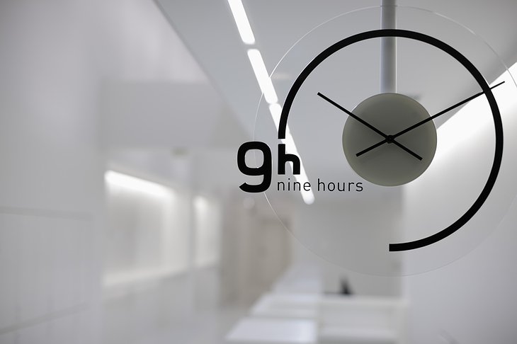 9 Hours Capsule Hotel Clock