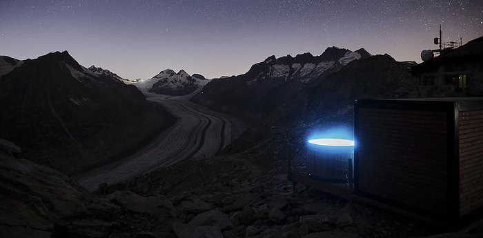 The Cube Aletsch - Prefab Hut High Up In The Swiss Mountains Overlooking The Largest Alpine Glacier