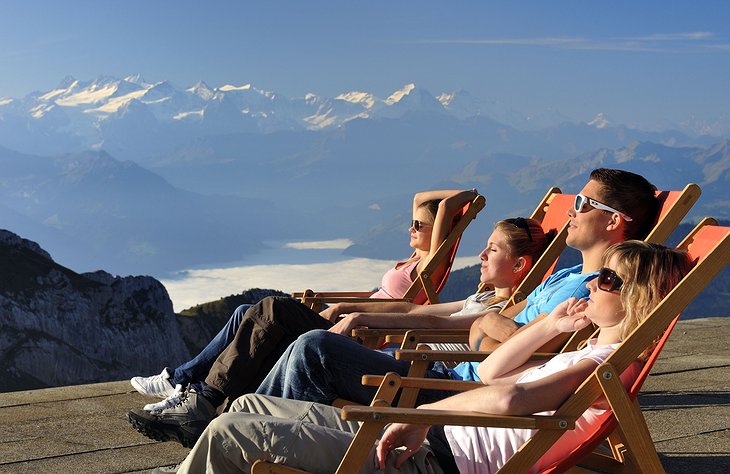 Pilatus mountain sunbathing