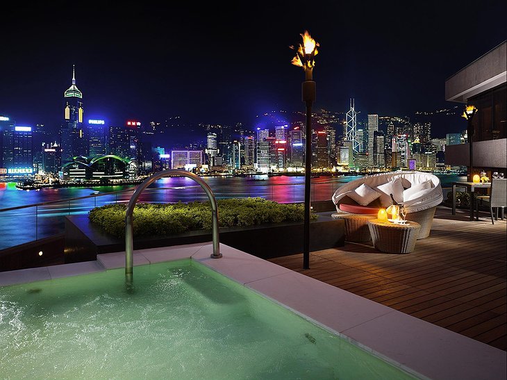 InterContinental Hong Kong terrace suite at night