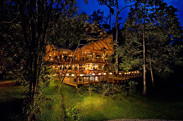 Pacuare Lodge - Main Lodge at night