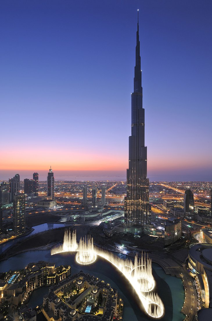 Burj Khalifa, the world's tallest tower at 828 meters