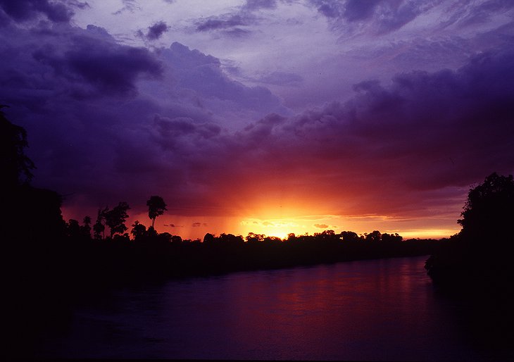 Sunset on Mekong river in Laos