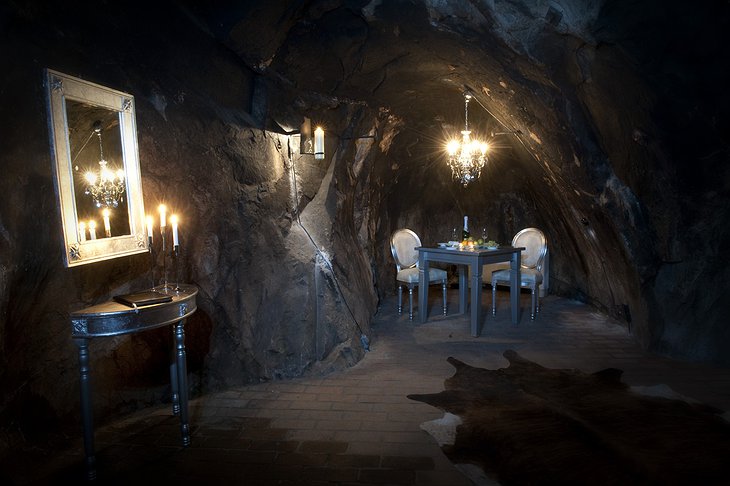 Underground hotel room