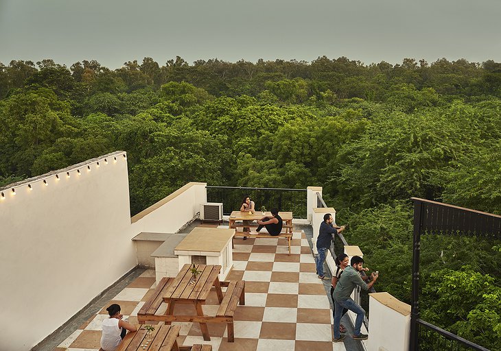 LetsBunk Poshtel Rooftop Terrace Forest Panorama