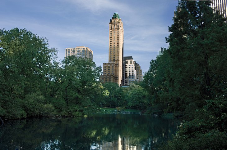 The Pierre Hotel building in New York next to Central Park