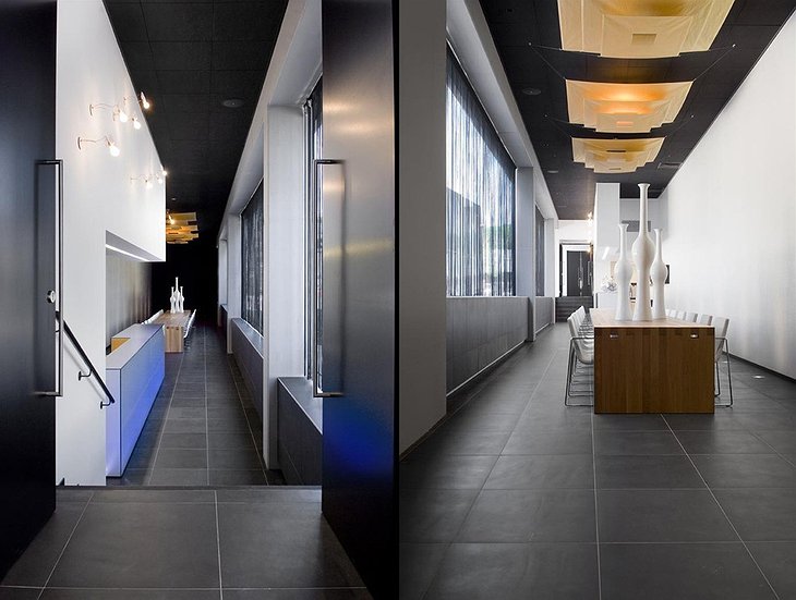 Carbon Hotel corridors