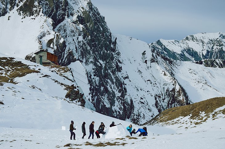 Building from ice on the top of the Swiss Alps