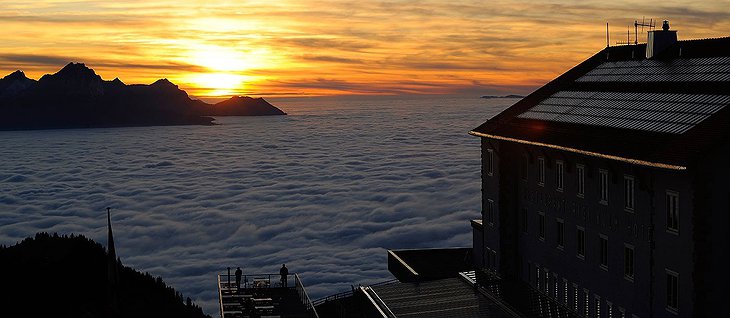 Rigi-Kulm Hotel sunset view