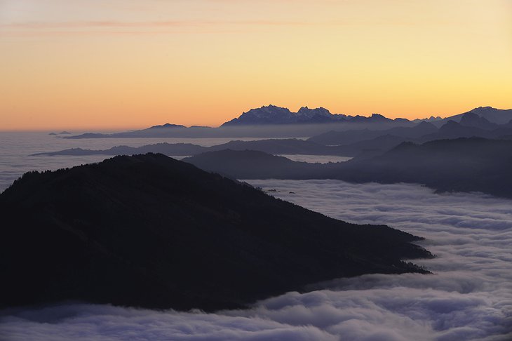 Rigi Mountain with clouds