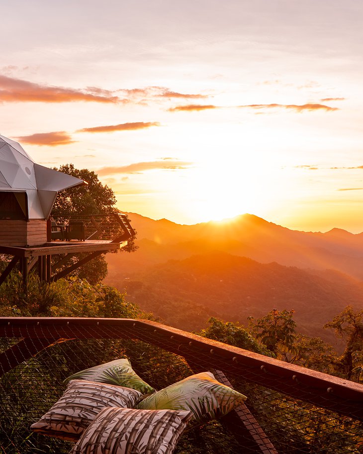 Trekker Glamping Catamaran Trampoline With Sunset