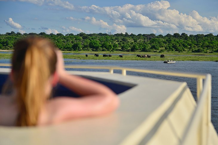 Zambezi Queen jacuzzi with wildlife viewing