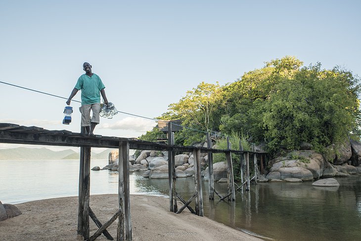 Mumbo Island staff on the bridge