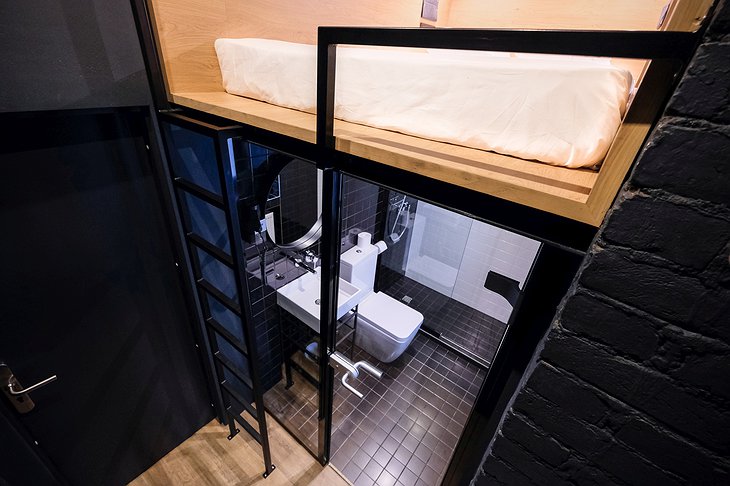 inBox Capsule Hotel double box with bathroom