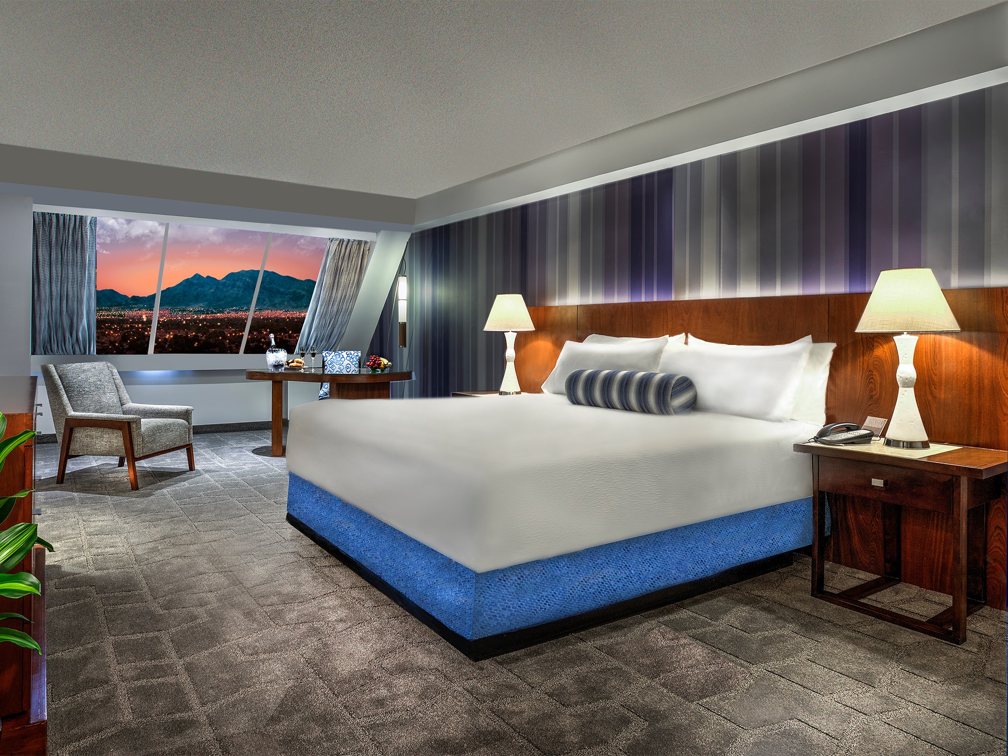 Luxor hotel room remodel stays with Egyptian theme