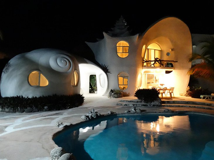 The Shell House at night